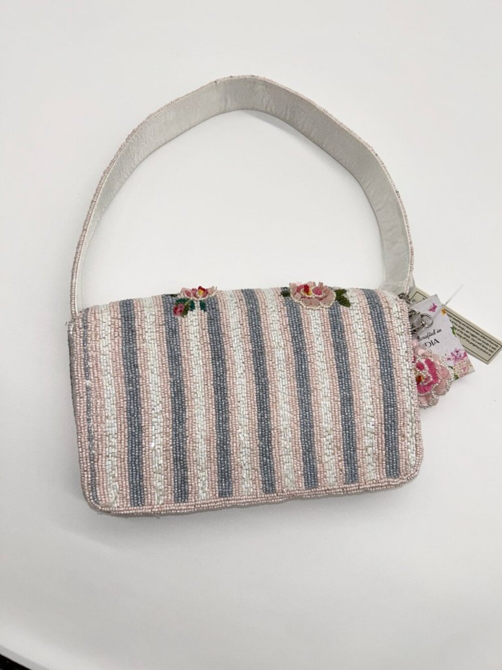 NWT Handmade Beaded Floral Marshalls Handbag - Picture 4 of 7